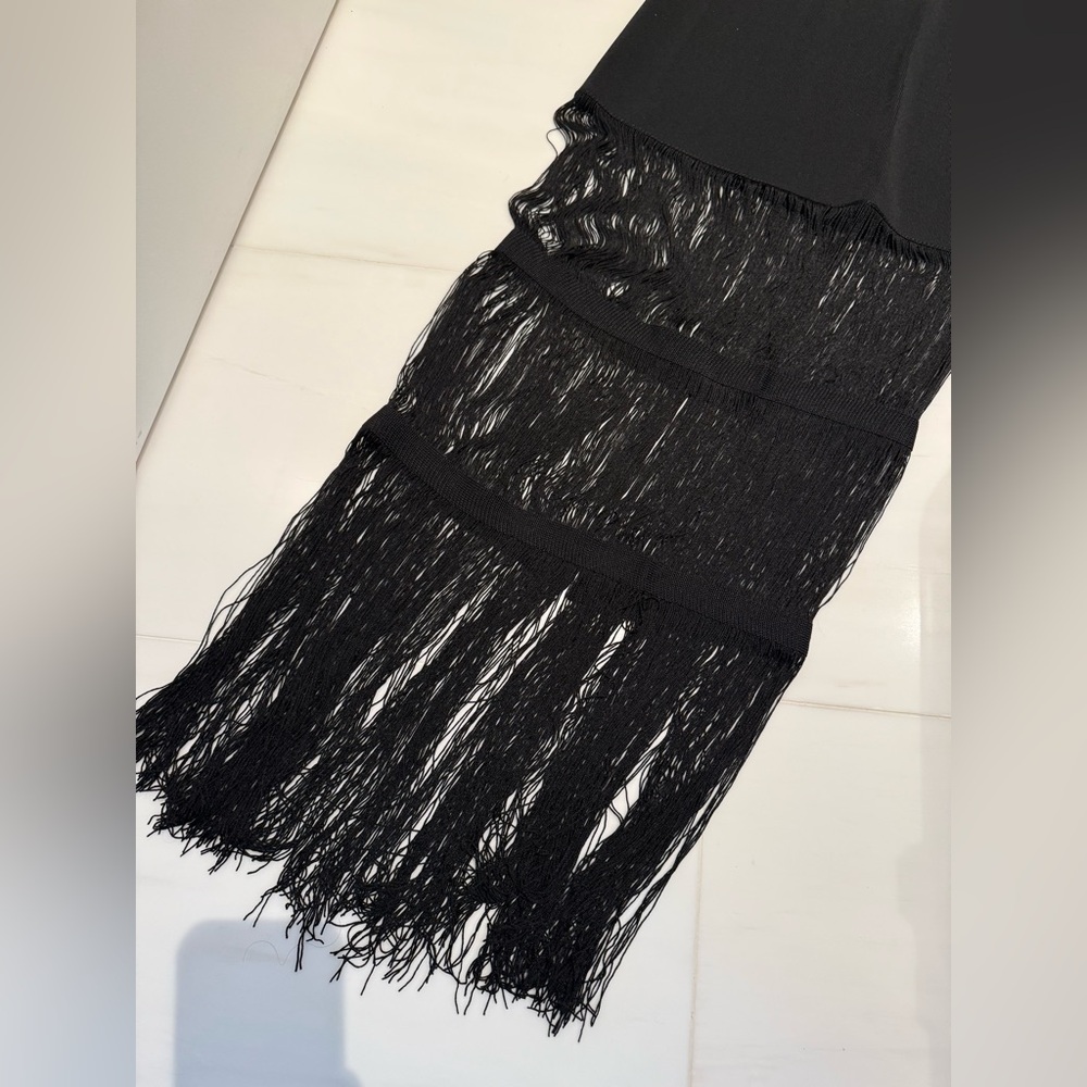Khaite Black Viv Fringed Midi Skirt - Picture 3 of 7
